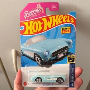 Mattel Hot Wheels Barbie The Movie 1956 Corvette in Light Blue